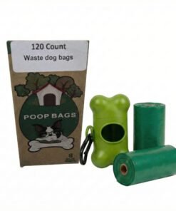 Lavender Scented Dog Poop Bags with Dispenser - 8 Refill Rolls (120 Count) - Leak-Proof & Extra Thick 15 Micron Waste Bags for Dogs - Includes 1 Leash Clip Dispenser