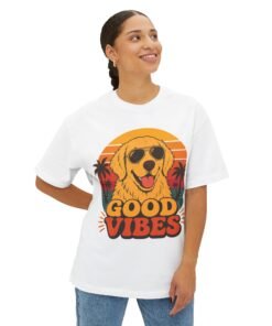 Good Vibes Golden Retriever T-Shirt — Retro Summer Dog Tee