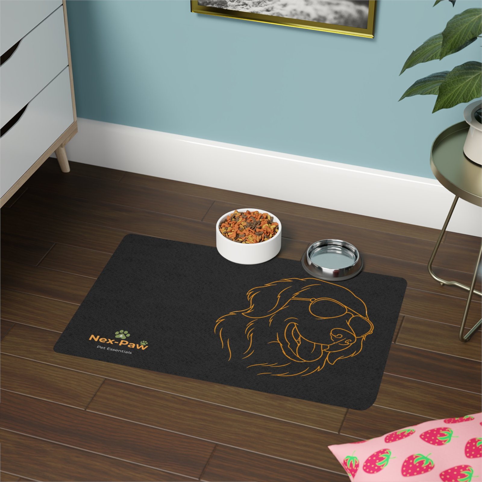Dog Feeding Mat β Non-Slip Pet Food Mat with Golden Dog Outline (12x18) - Image 4
