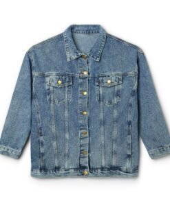 Alternative view of Women's Denim Jacket with NEX Logo — Casual Vintage-Style Jean Jacket