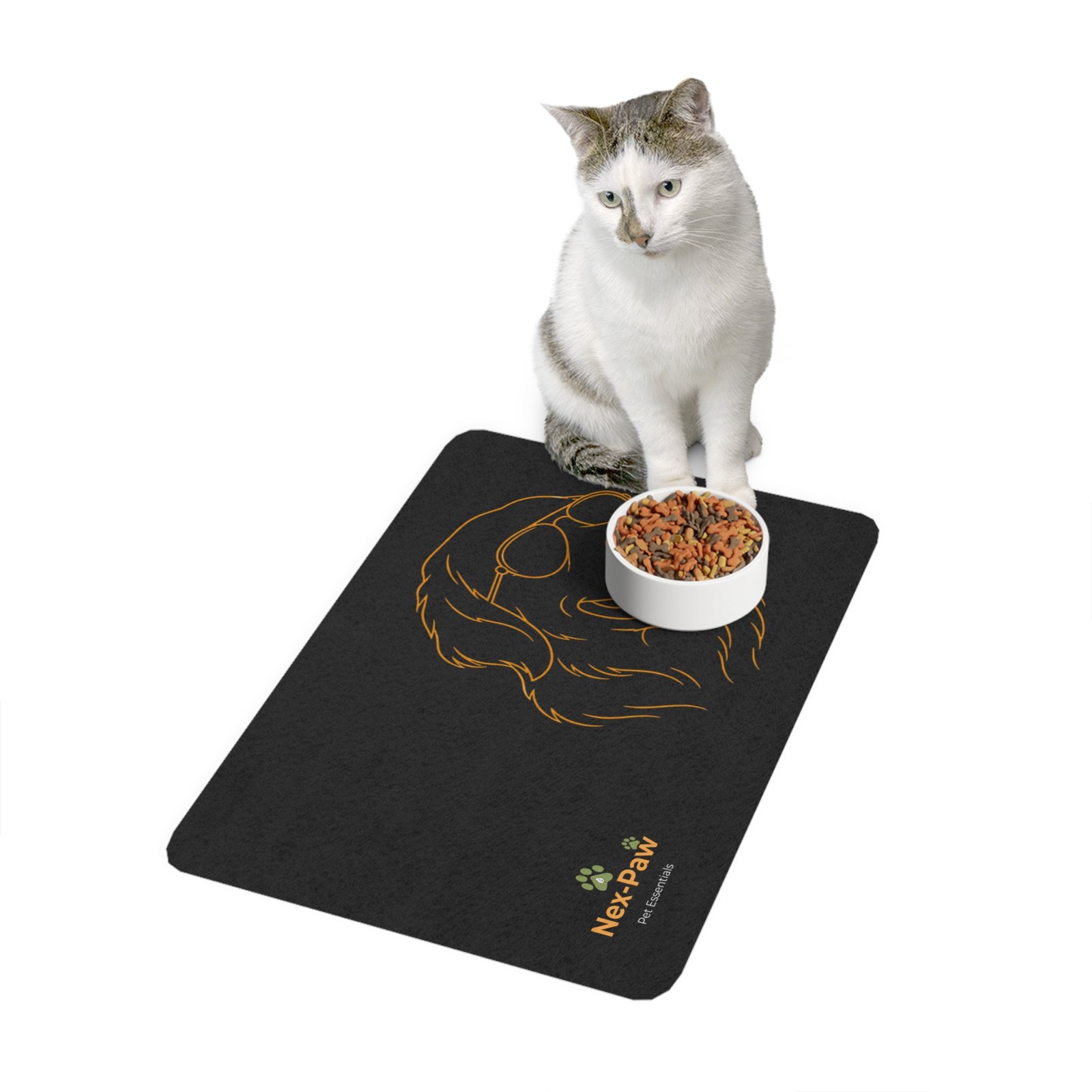 Dog Feeding Mat β Non-Slip Pet Food Mat with Golden Dog Outline (12x18) - Image 3