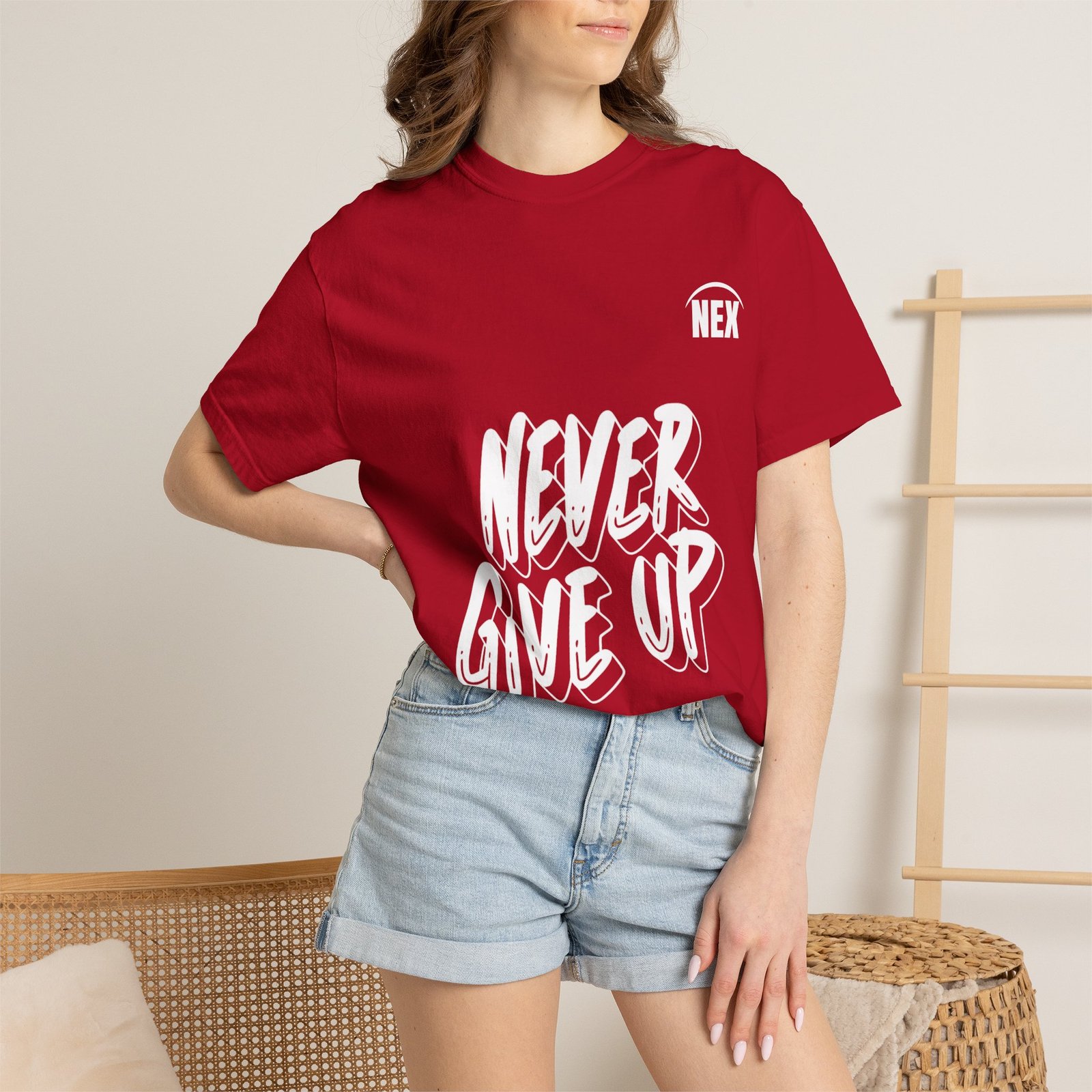 NEX Never Give Up T-Shirt — Motivational Graphic Tee - Image 36