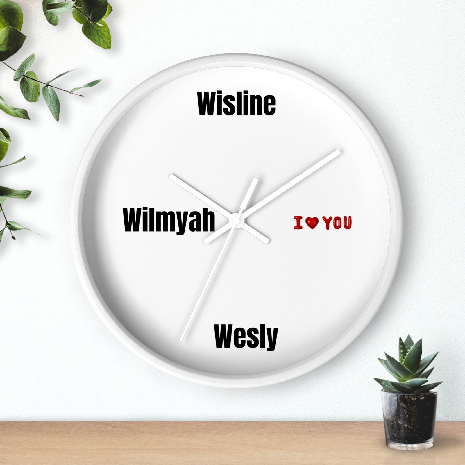 Personalized Name Wall Clock — Custom Family Names with “I YOU” Accent - Image 12
