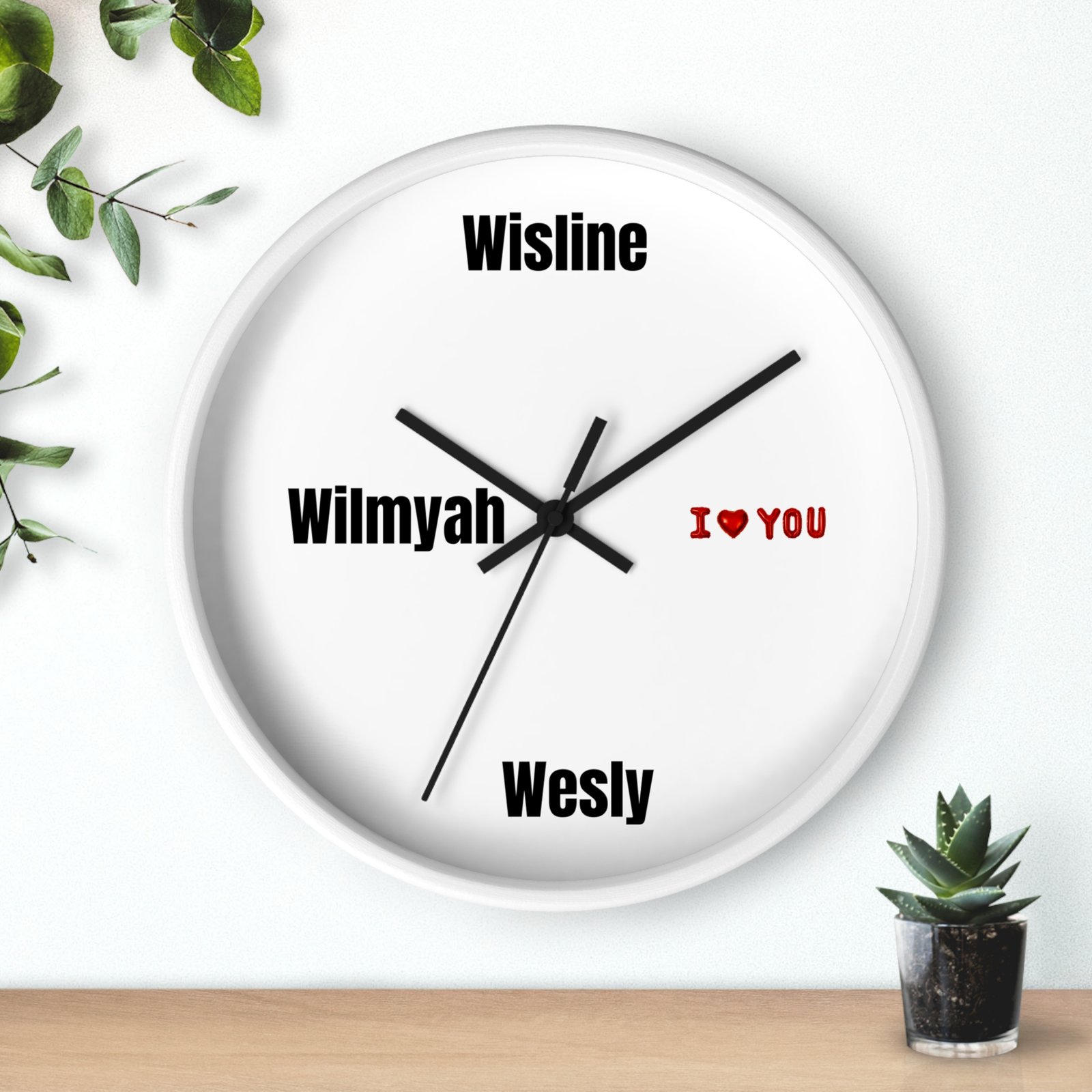 Personalized Name Wall Clock — Custom Family Names with “I YOU” Accent - Image 9