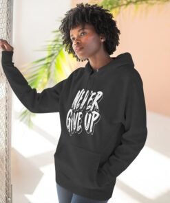 Alternative view of Never Give Up Hoodie — Motivational Pullover Sweatshirt for Gym & Everyday Wear
