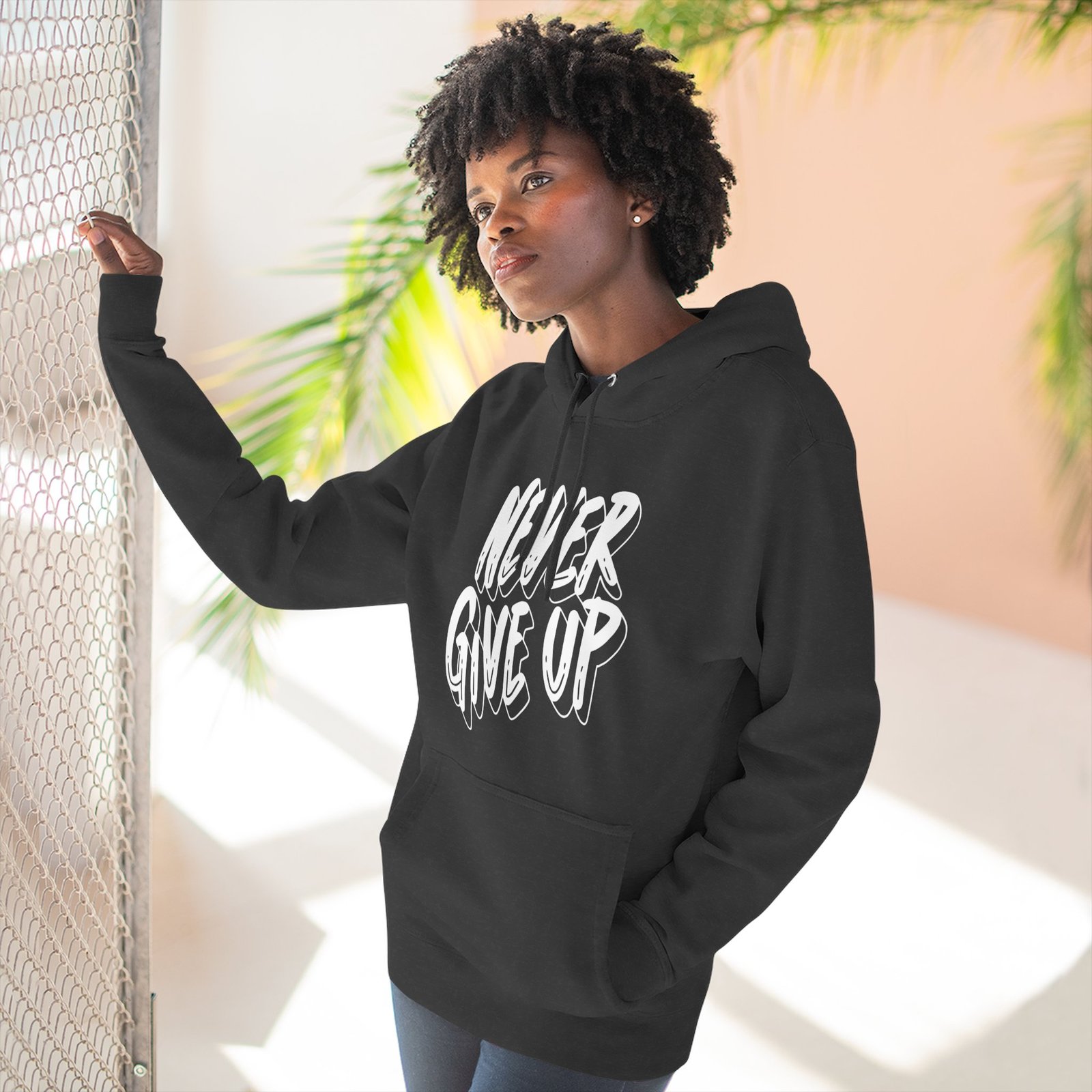 Never Give Up Hoodie β Motivational Pullover Sweatshirt for Gym & Everyday Wear - Image 2