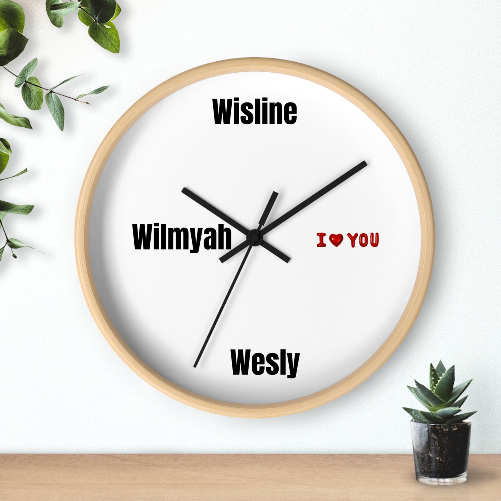 Personalized Name Wall Clock — Custom Family Names with “I YOU” Accent - Image 15