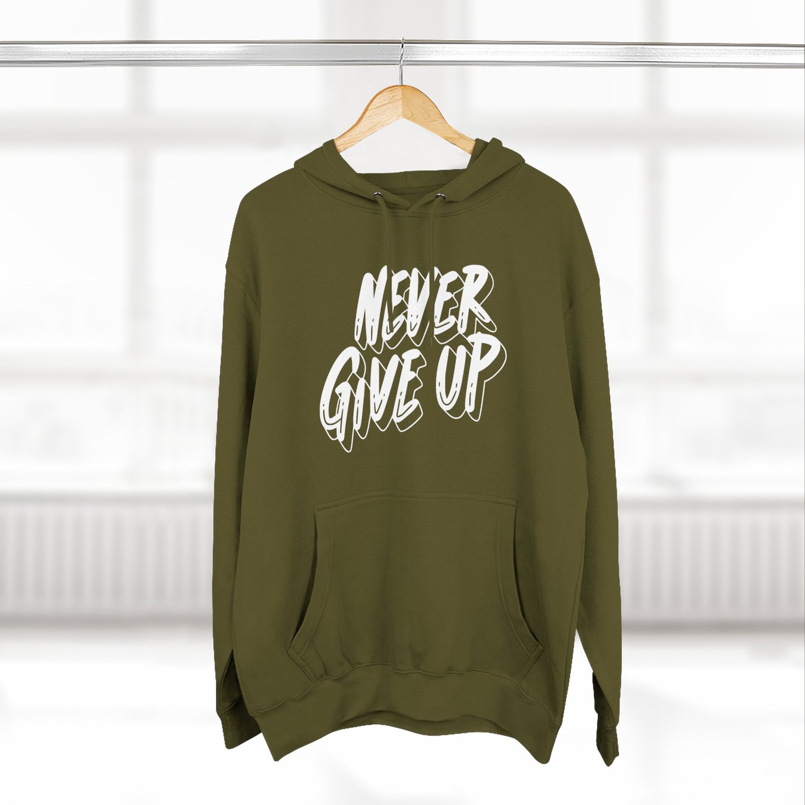 Never Give Up Hoodie β Motivational Pullover Sweatshirt for Gym & Everyday Wear - Image 7