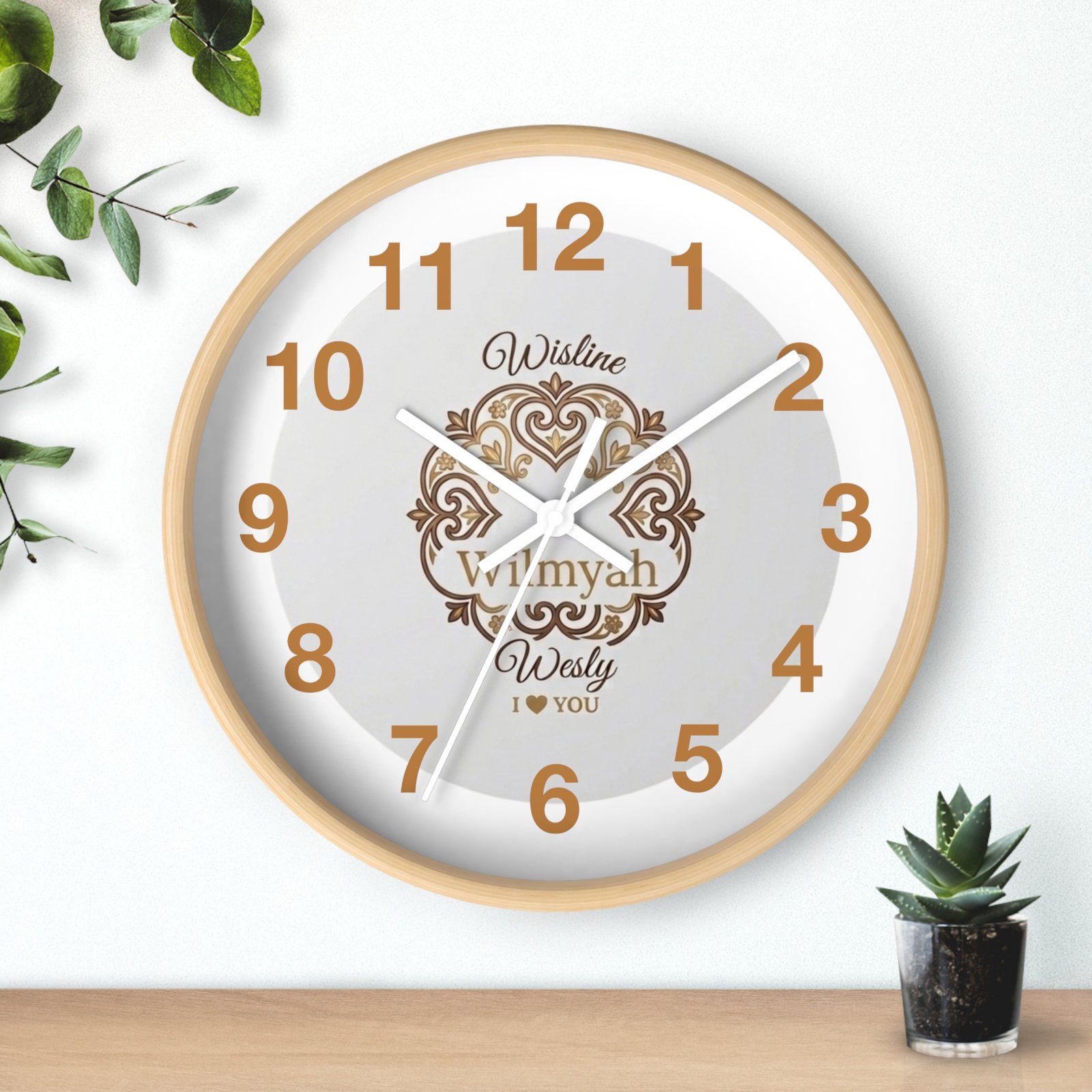 Personalized Heart Monogram Wall Clock β Custom Name Romantic Home Decor - Image 6