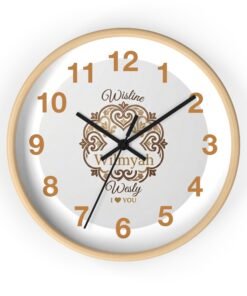 Personalized Heart Monogram Wall Clock — Custom Name Romantic Home Decor