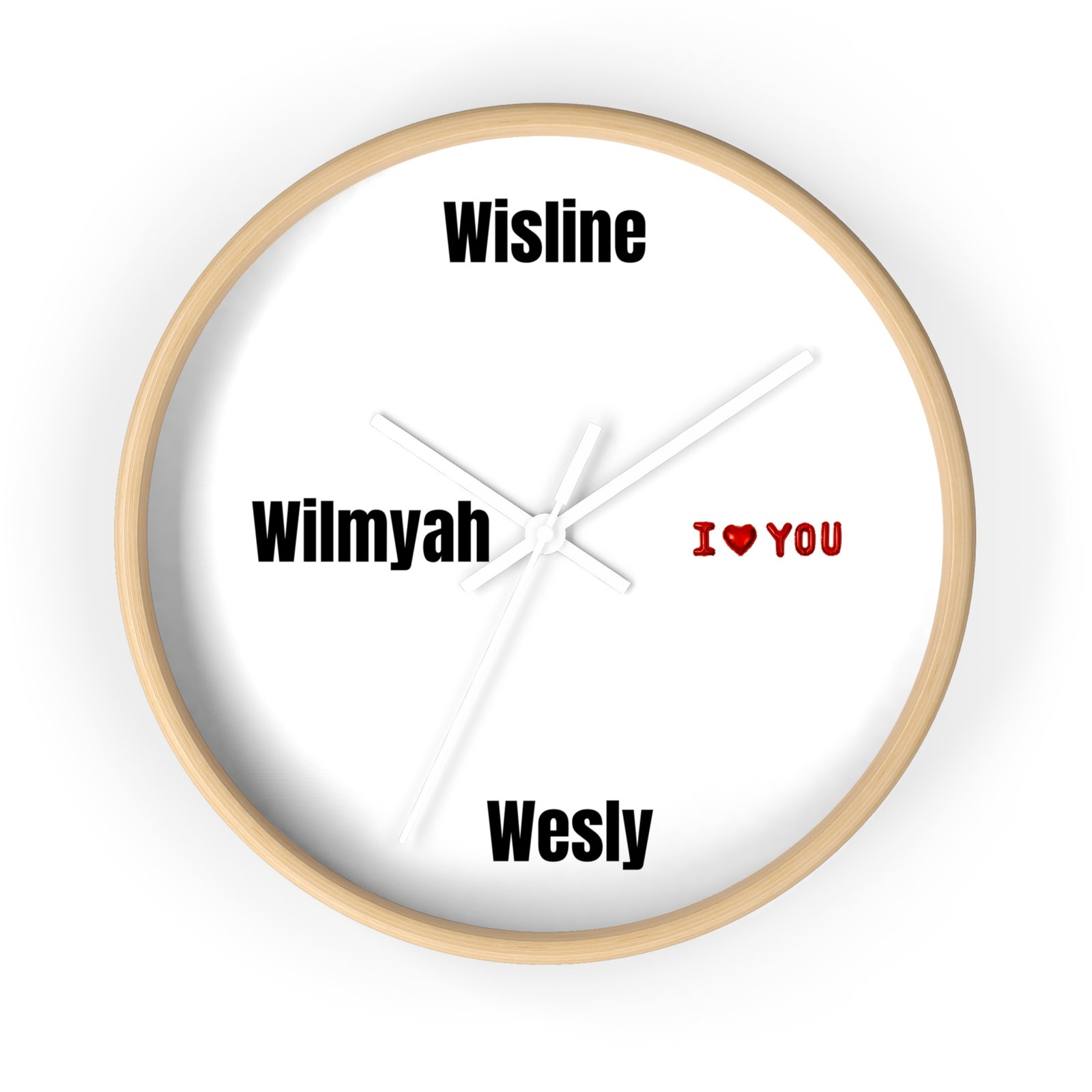 Personalized Name Wall Clock — Custom Family Names with “I YOU” Accent - Image 16
