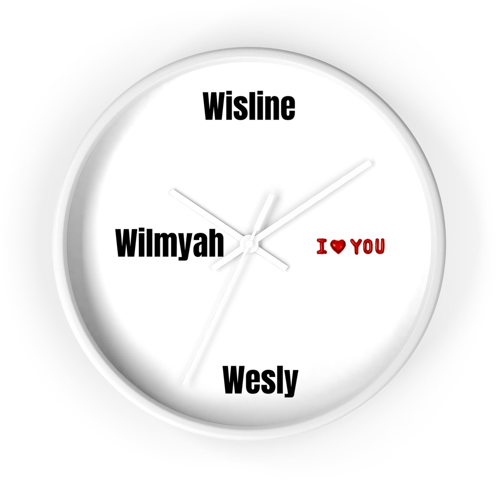 Personalized Name Wall Clock — Custom Family Names with “I YOU” Accent - Image 10