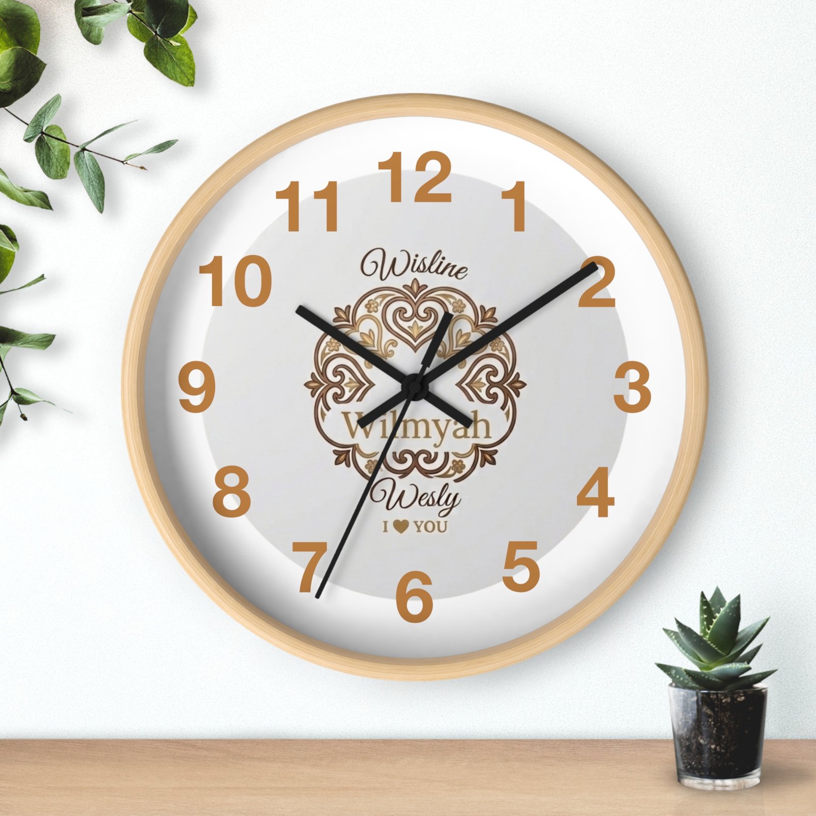 Personalized Heart Monogram Wall Clock β Custom Name Romantic Home Decor - Image 3