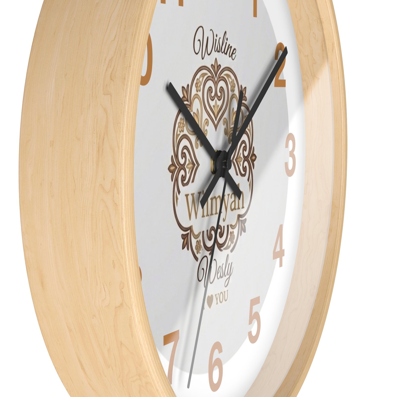 Personalized Heart Monogram Wall Clock β Custom Name Romantic Home Decor - Image 2