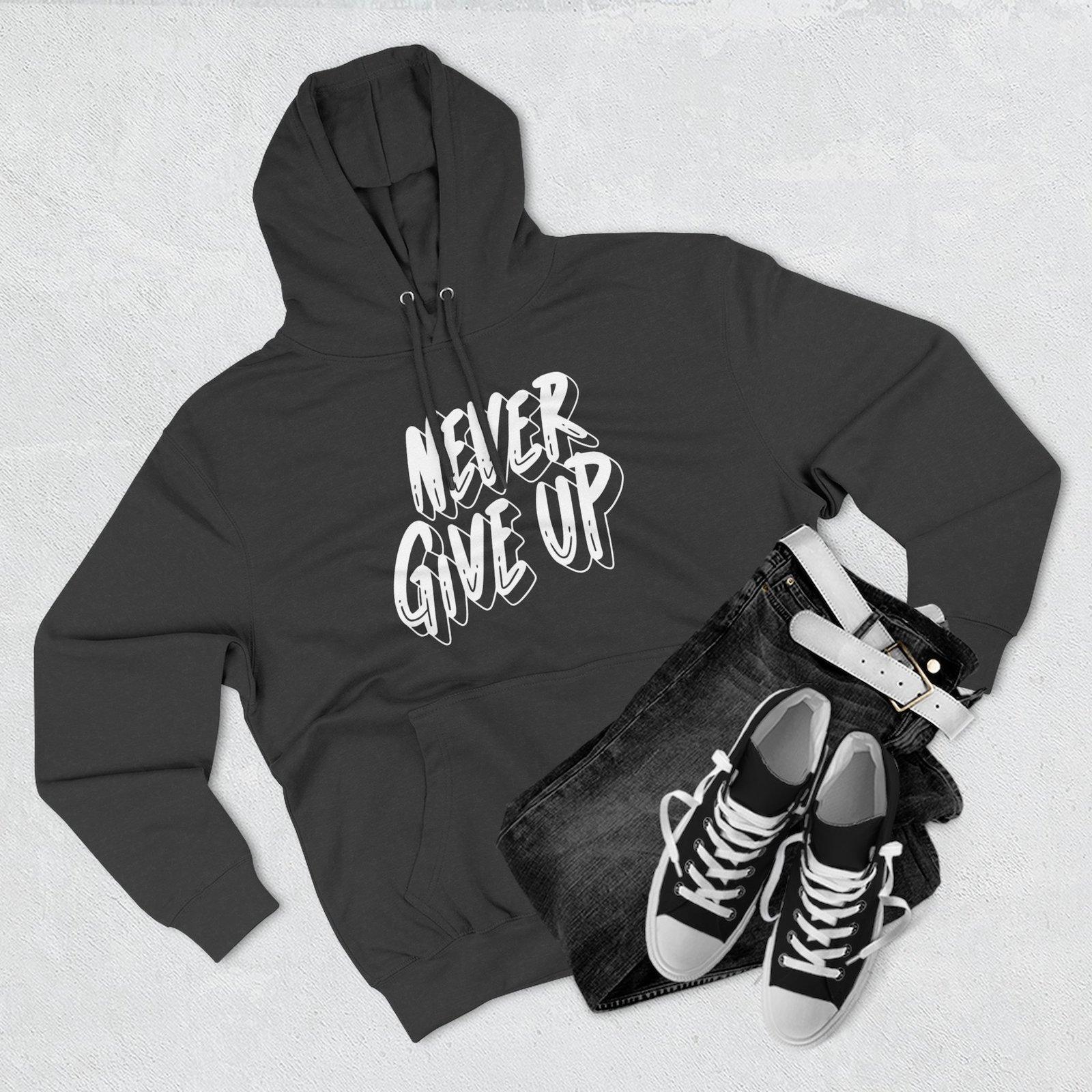 Never Give Up Hoodie β Motivational Pullover Sweatshirt for Gym & Everyday Wear - Image 4