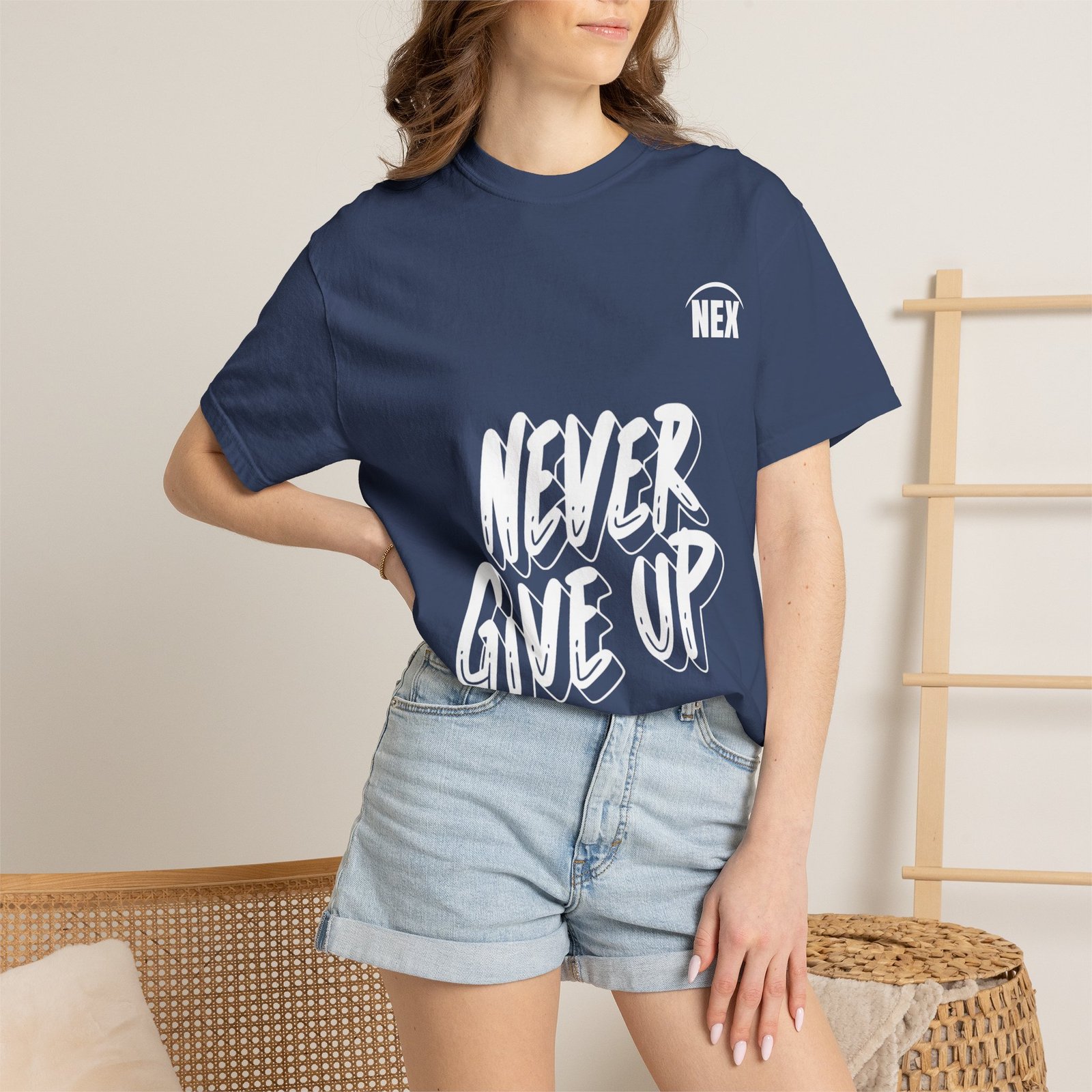 NEX Never Give Up T-Shirt — Motivational Graphic Tee - Image 20