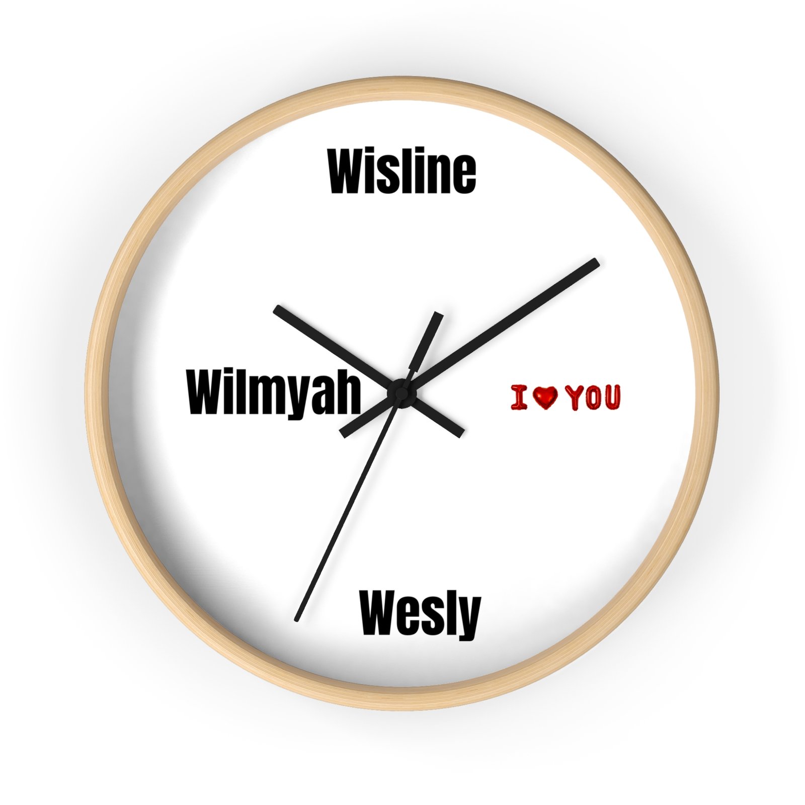 Personalized Name Wall Clock — Custom Family Names with “I YOU” Accent - Image 13
