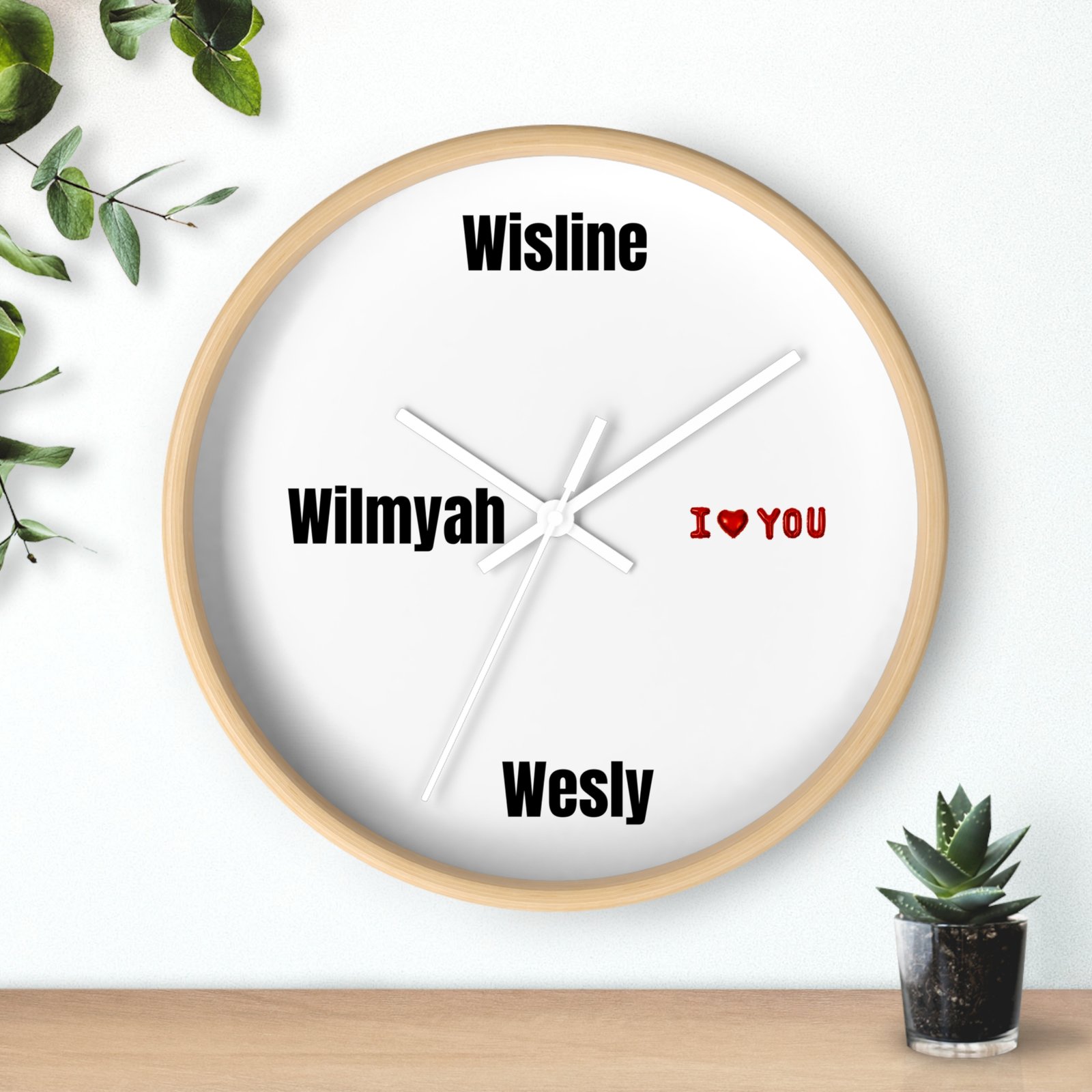 Personalized Name Wall Clock — Custom Family Names with “I YOU” Accent - Image 18